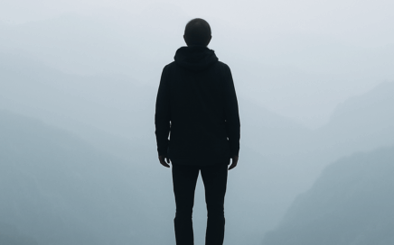 Silhouette seule face à un paysage brumeux, symbolisant la perte de sens au travail – image du blog CIFO